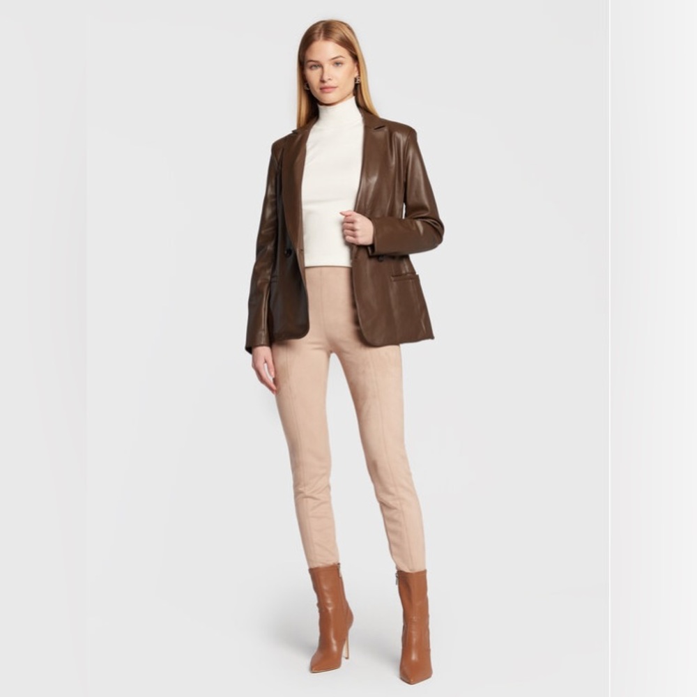 New! Beautiful Guess Emelie Blazer. Size S. Soft faux-leather jacket.